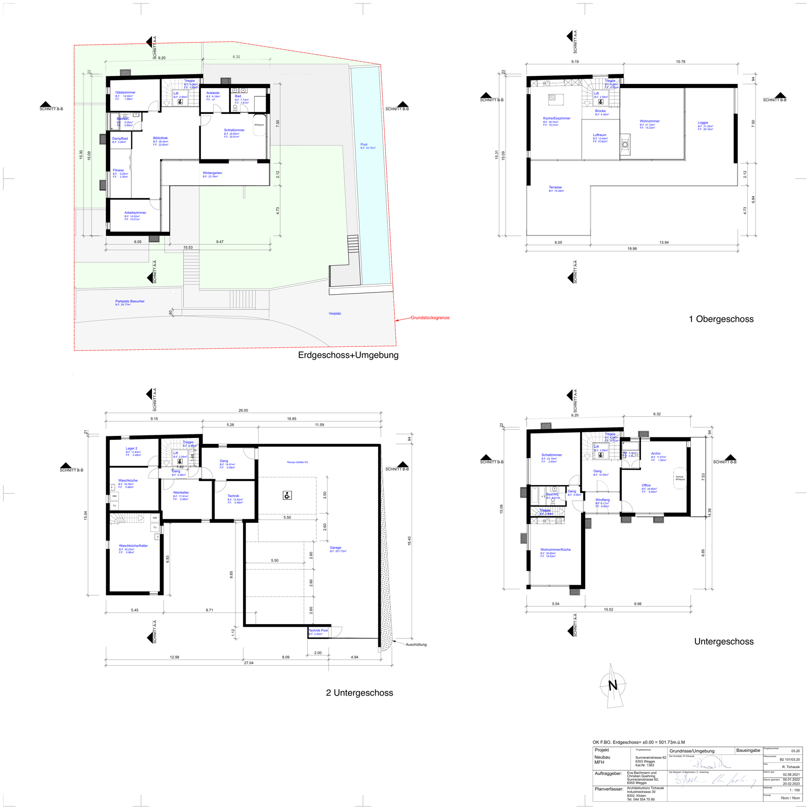 EFH in Weggis – Grundrisse